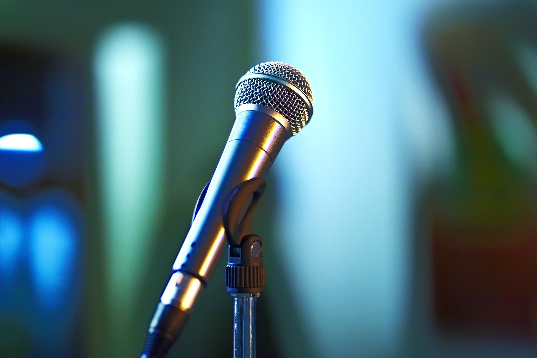 Microphone on stage