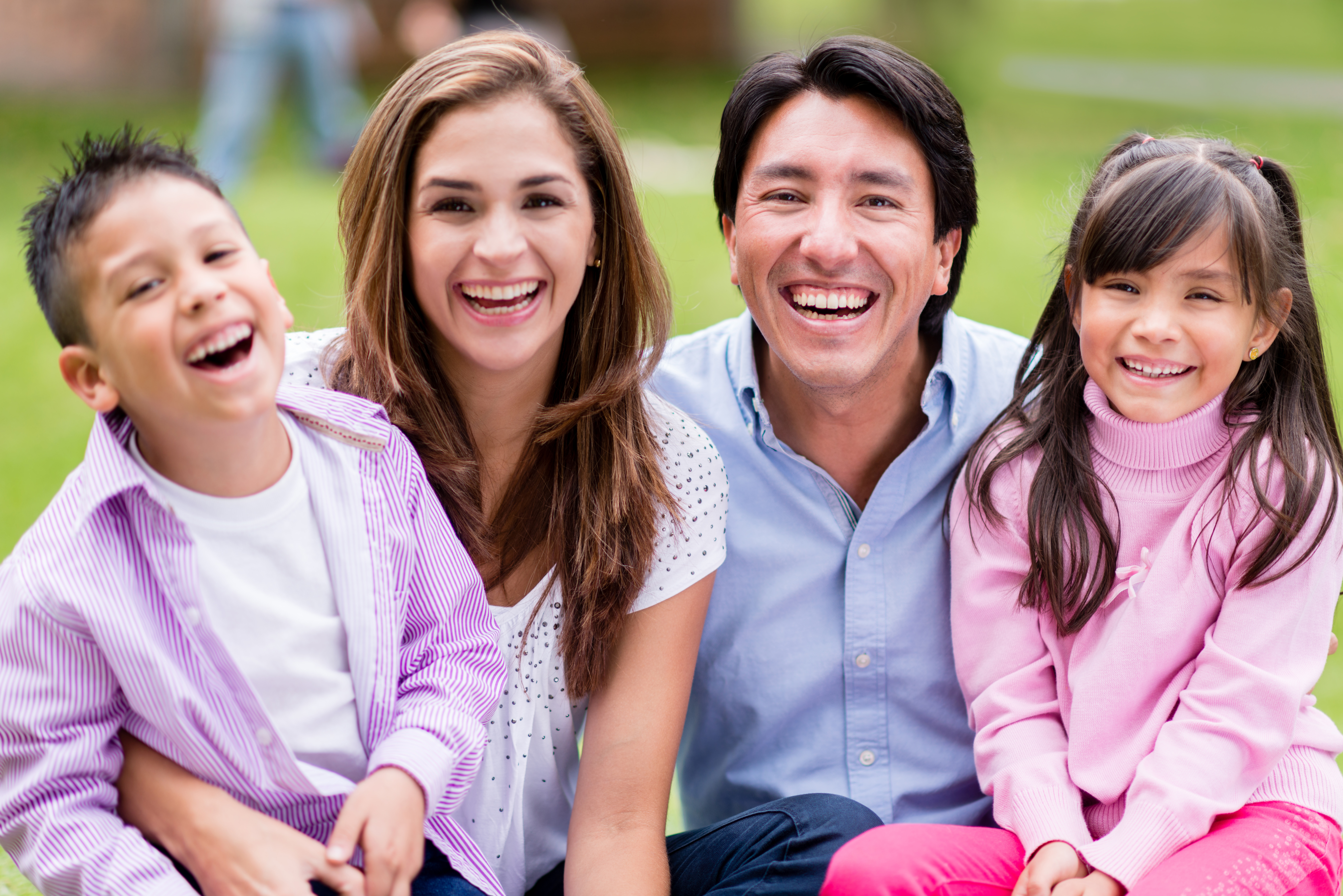 Happy family outdoors