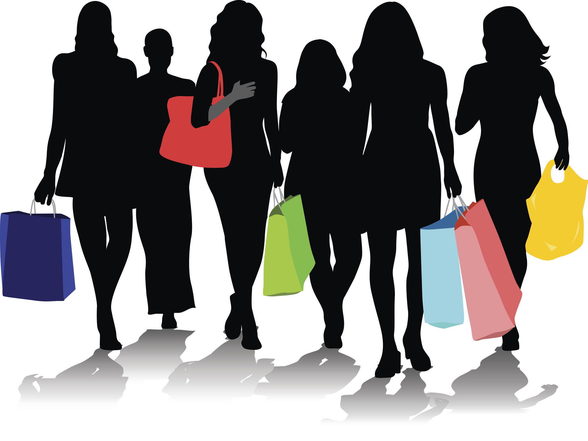 Pretty Young Women Shopping Together