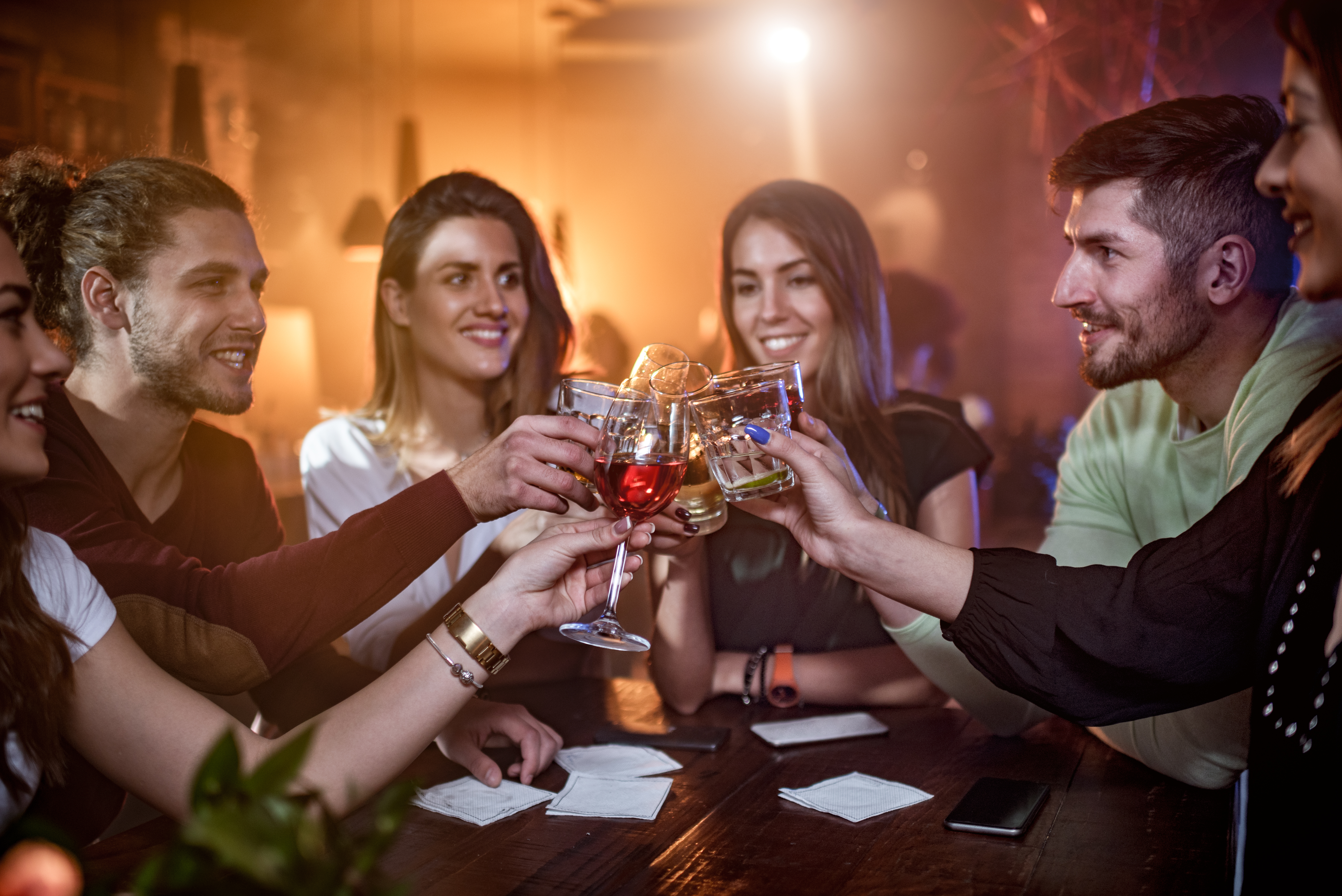 Group of people in the pub