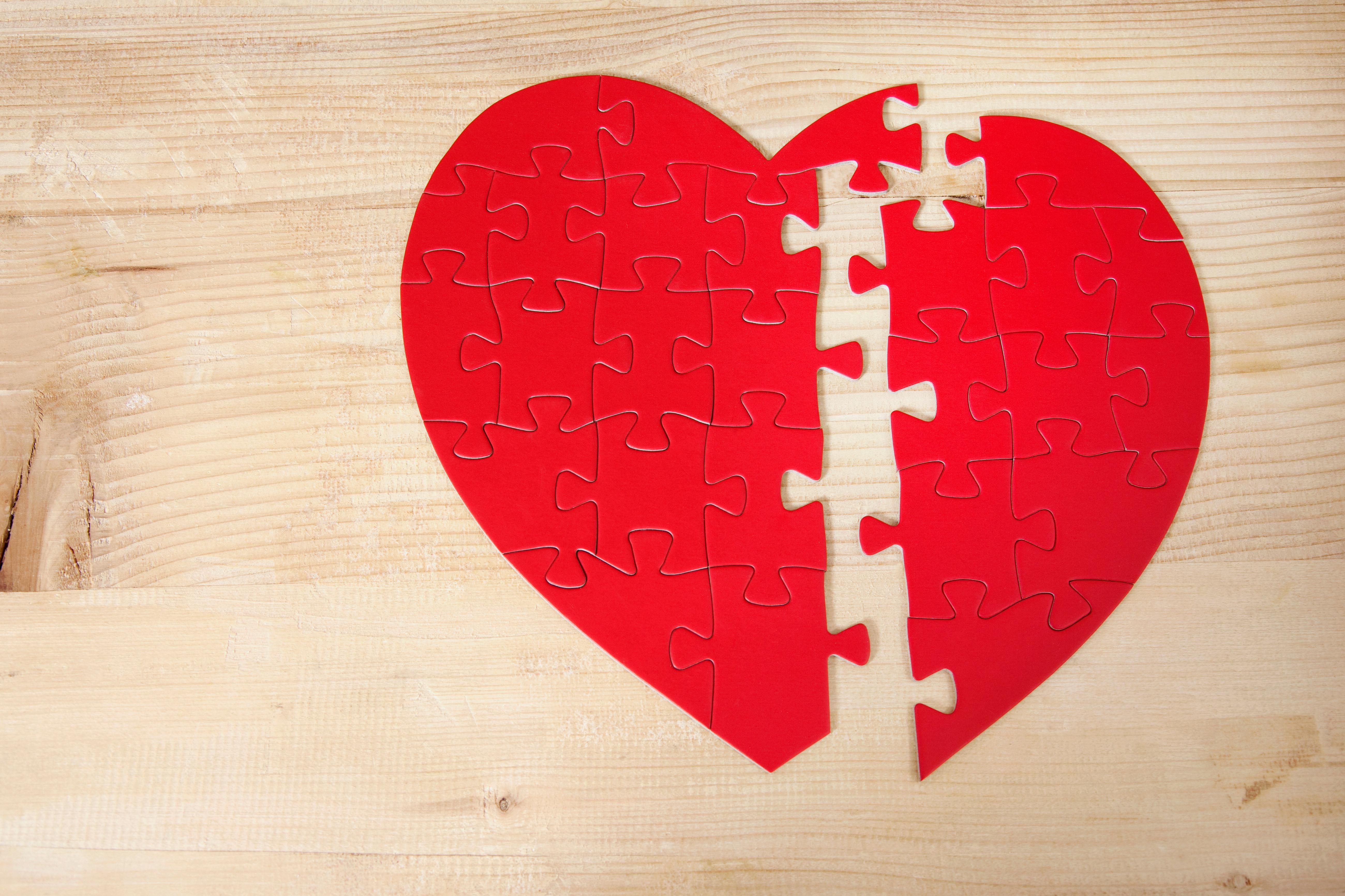 Heart shaped jigsaw puzzle