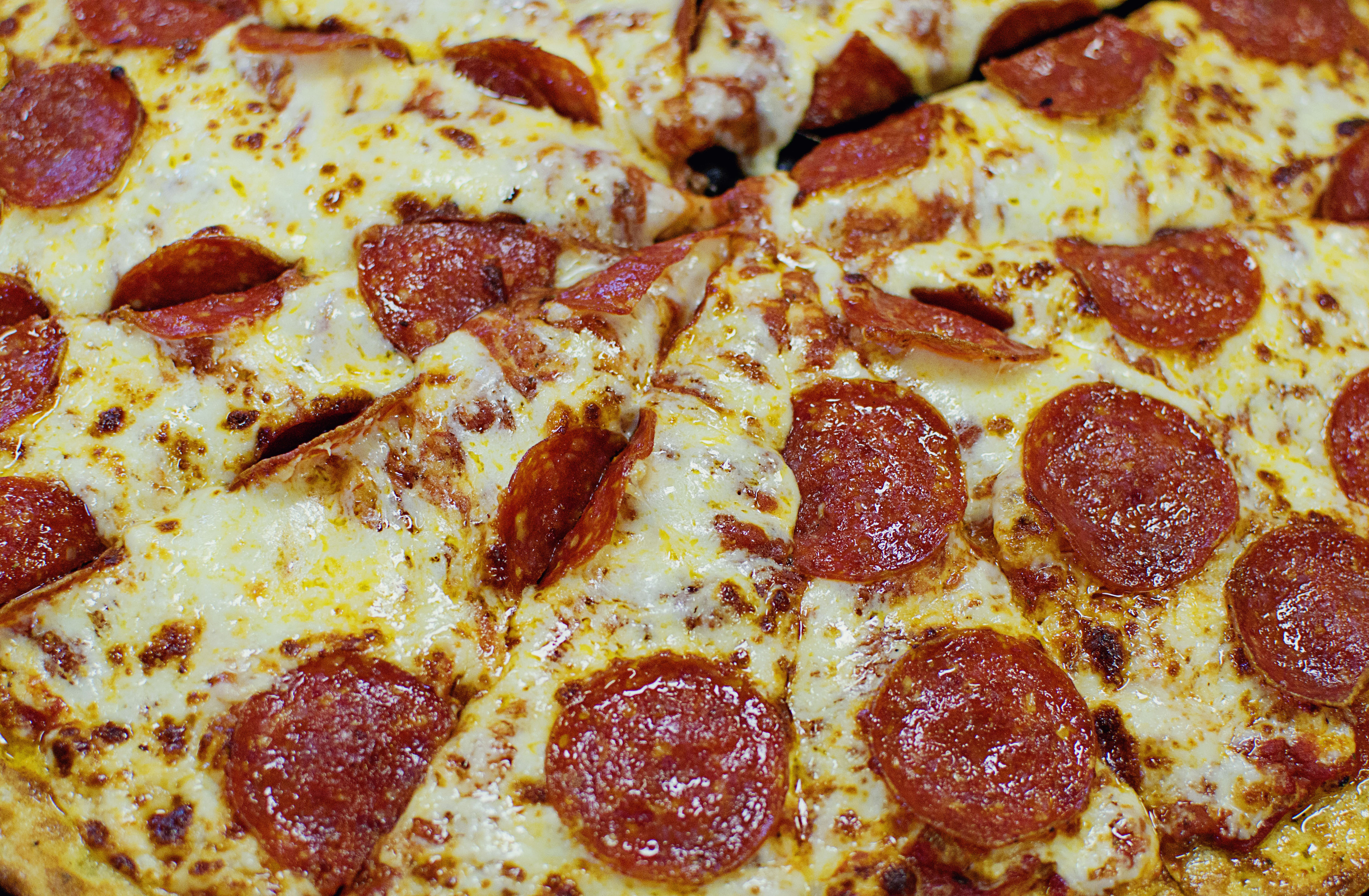 Close up of pepperoni pizza