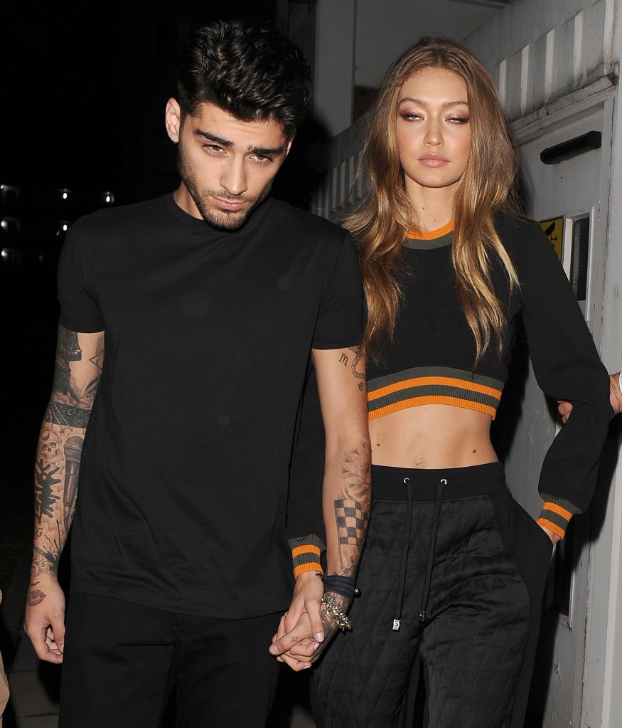 Zayn Malik and Gigi Hadid leaving the Versace Versus show