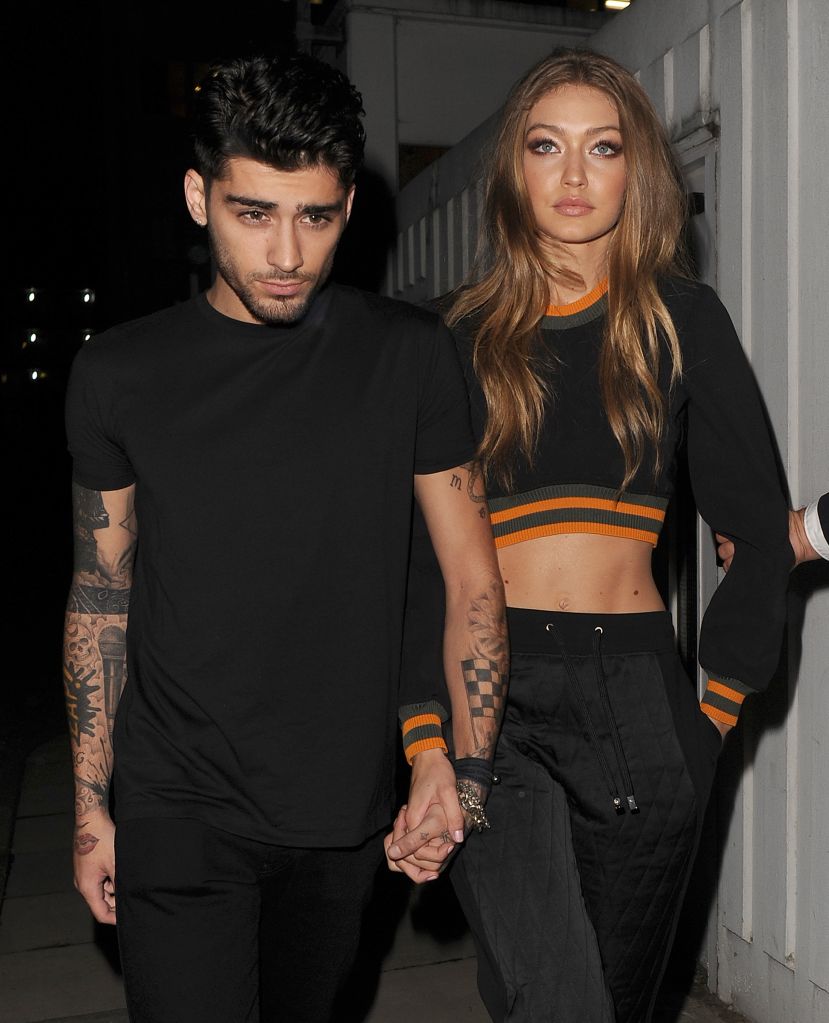 Zayn Malik and Gigi Hadid leaving the Versace Versus show