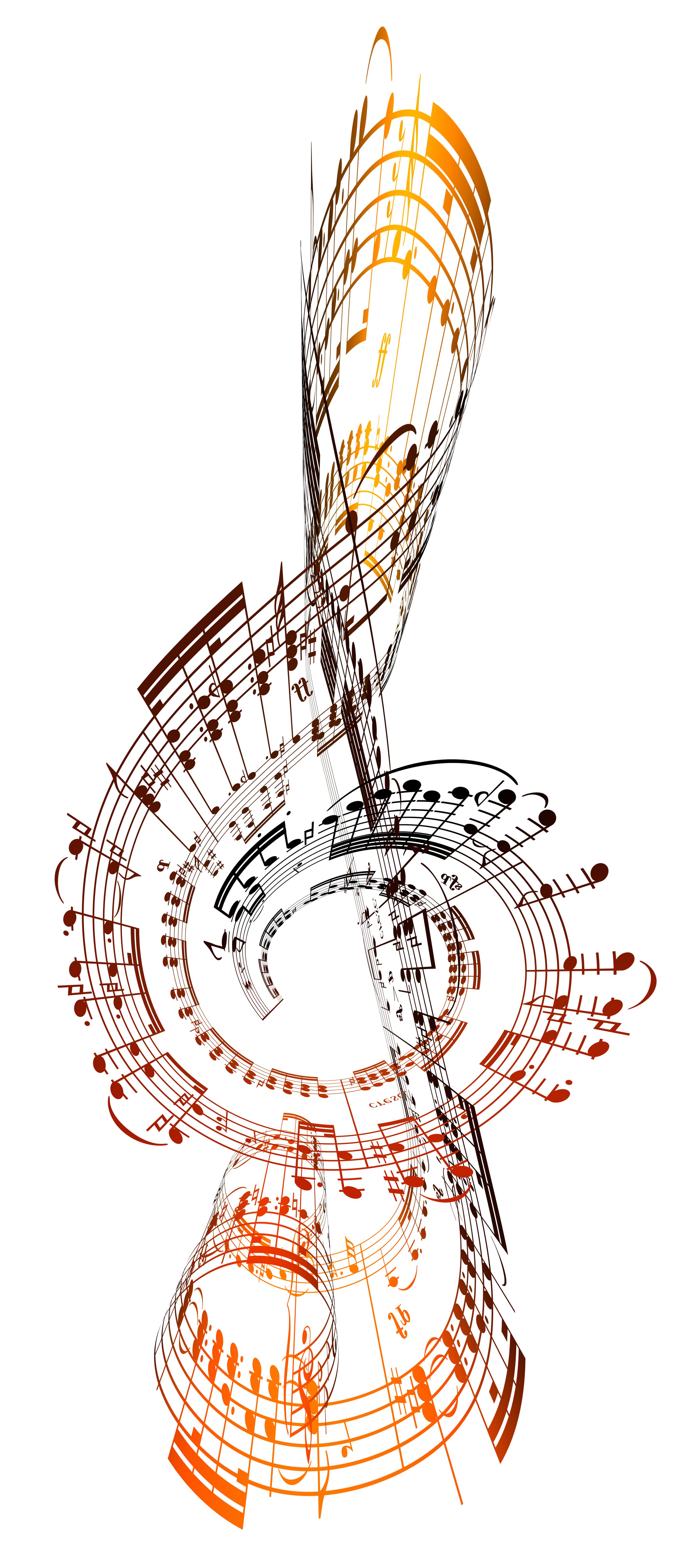 A Treble clef made from sheet music