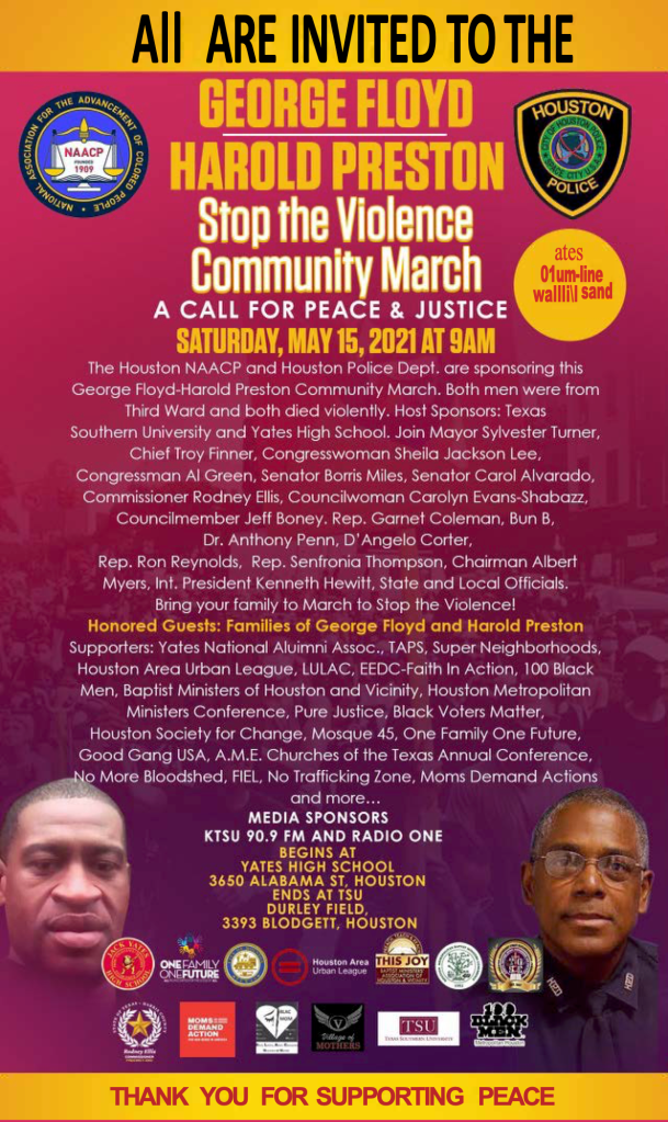 George Floyd Harold Preston Stop The Violence Rally Flyer New